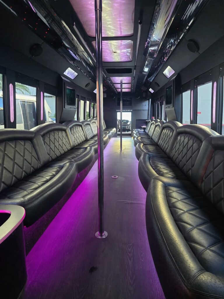 3 43 Passenger Bus inside purple color