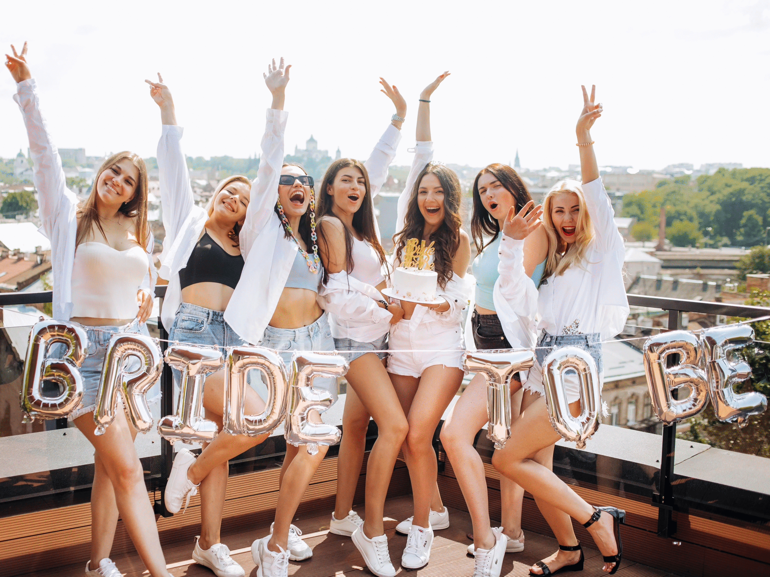About Us 1 Brides and Bridesmaids getting ready for Las Vega s Party Bus Rentals.