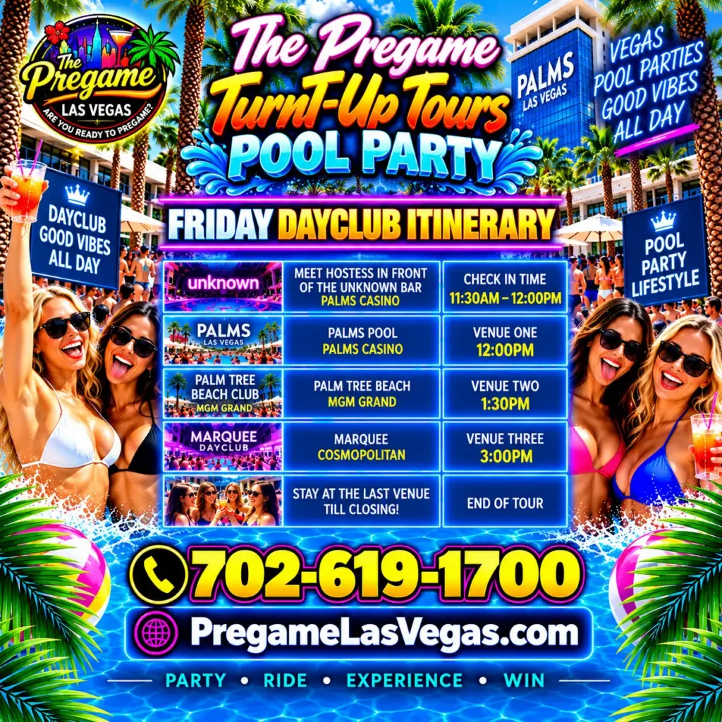 Friday Day Club TurnT-Up Tours new