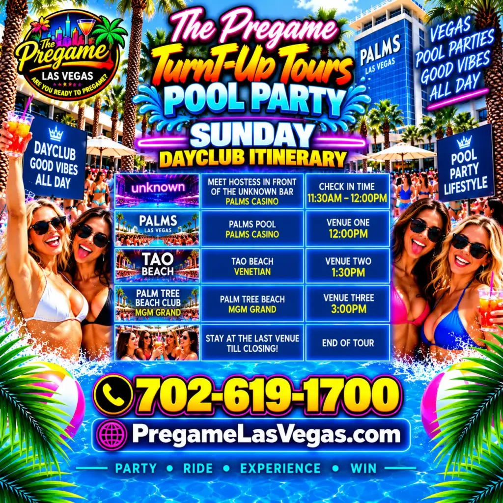 Sunday Pregame Turnup Tour Day Club Experience